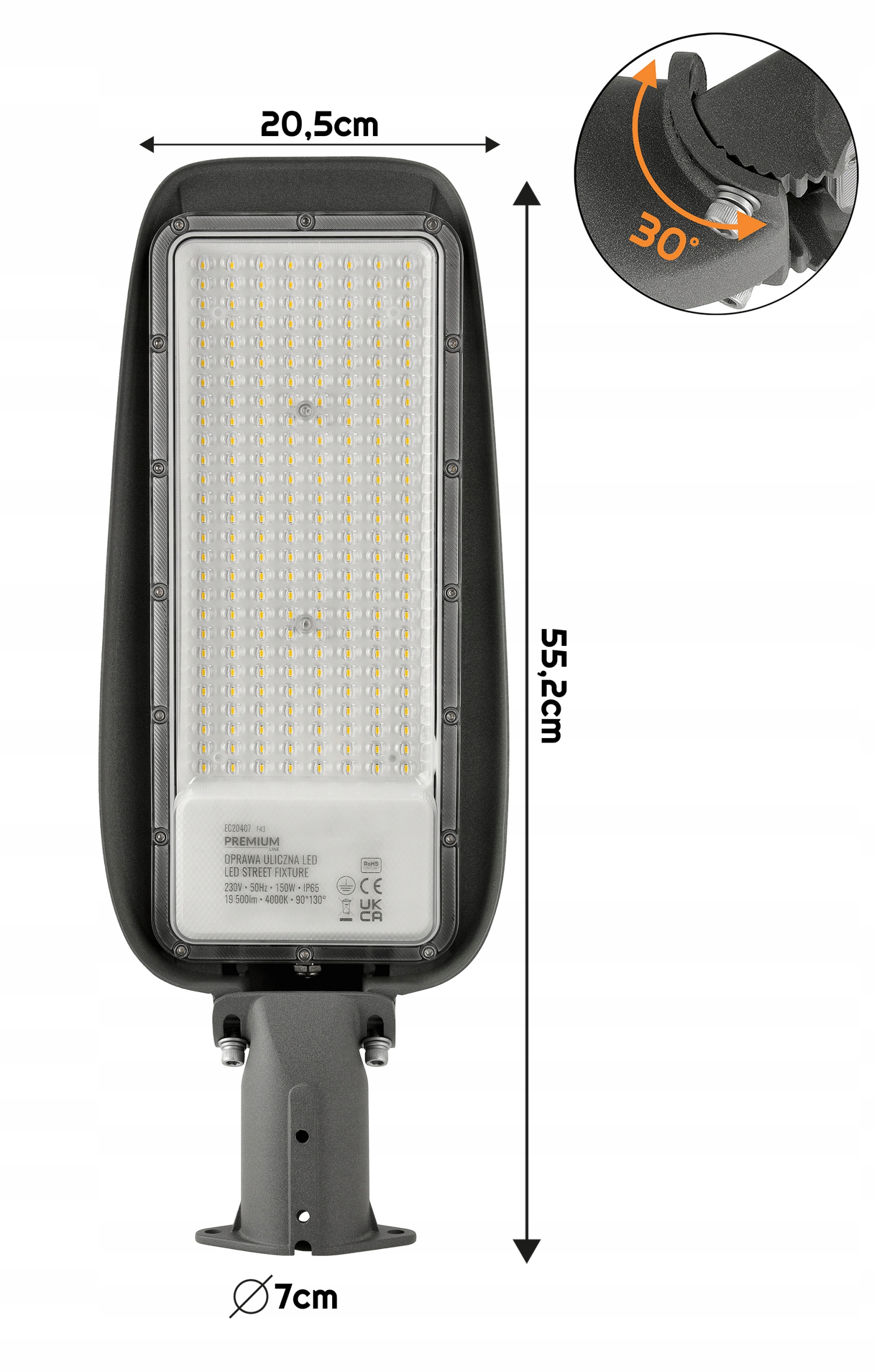 LAMPA ULICZNA PREMIUM 150W 4000K – Wydajne oświetlenie dla Twojego otoczenia