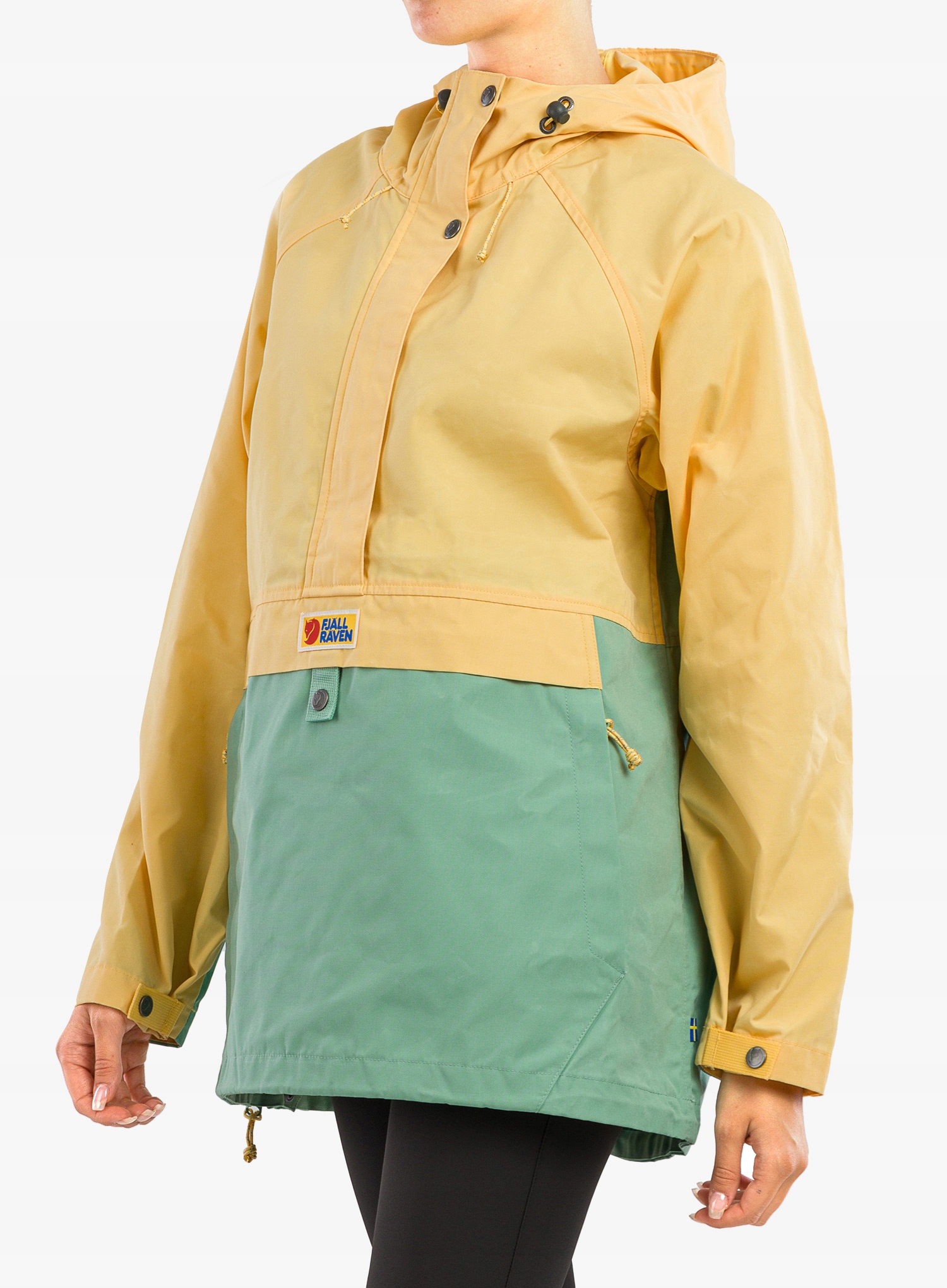 Kurtka damska Fjallraven Vardag Anorak - mais yellow/aloe green