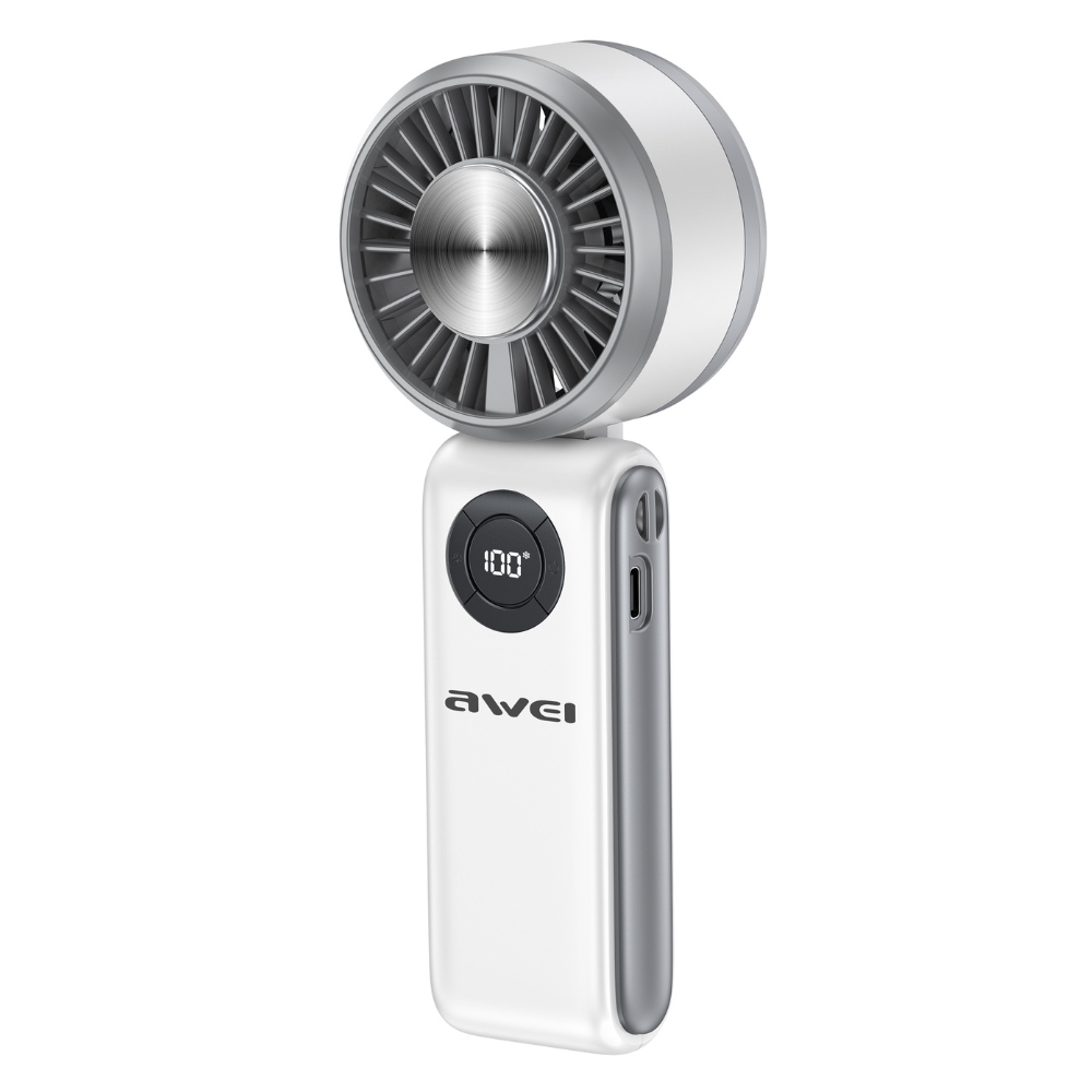 Wiatrak ręczny AWEI F39 Fast Ice biały – Twoje mobilne źródło chłodzenia