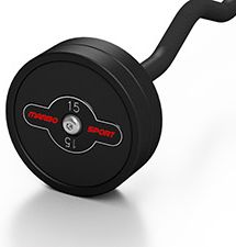 Sztanga gumowana łamana czarny połysk 10 kg - Marbo Sport