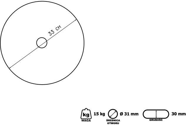 Obciążenie żeliwne 15 kg - Marbo Sport