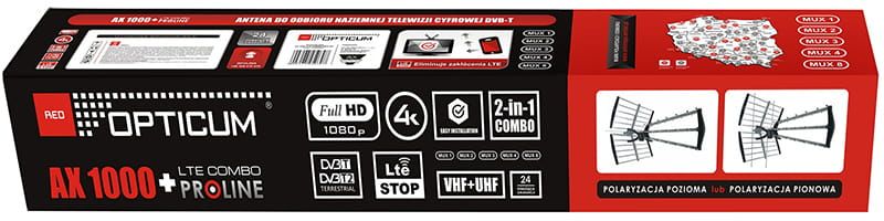 Opticum AX1000 DVB-T antenna in the package