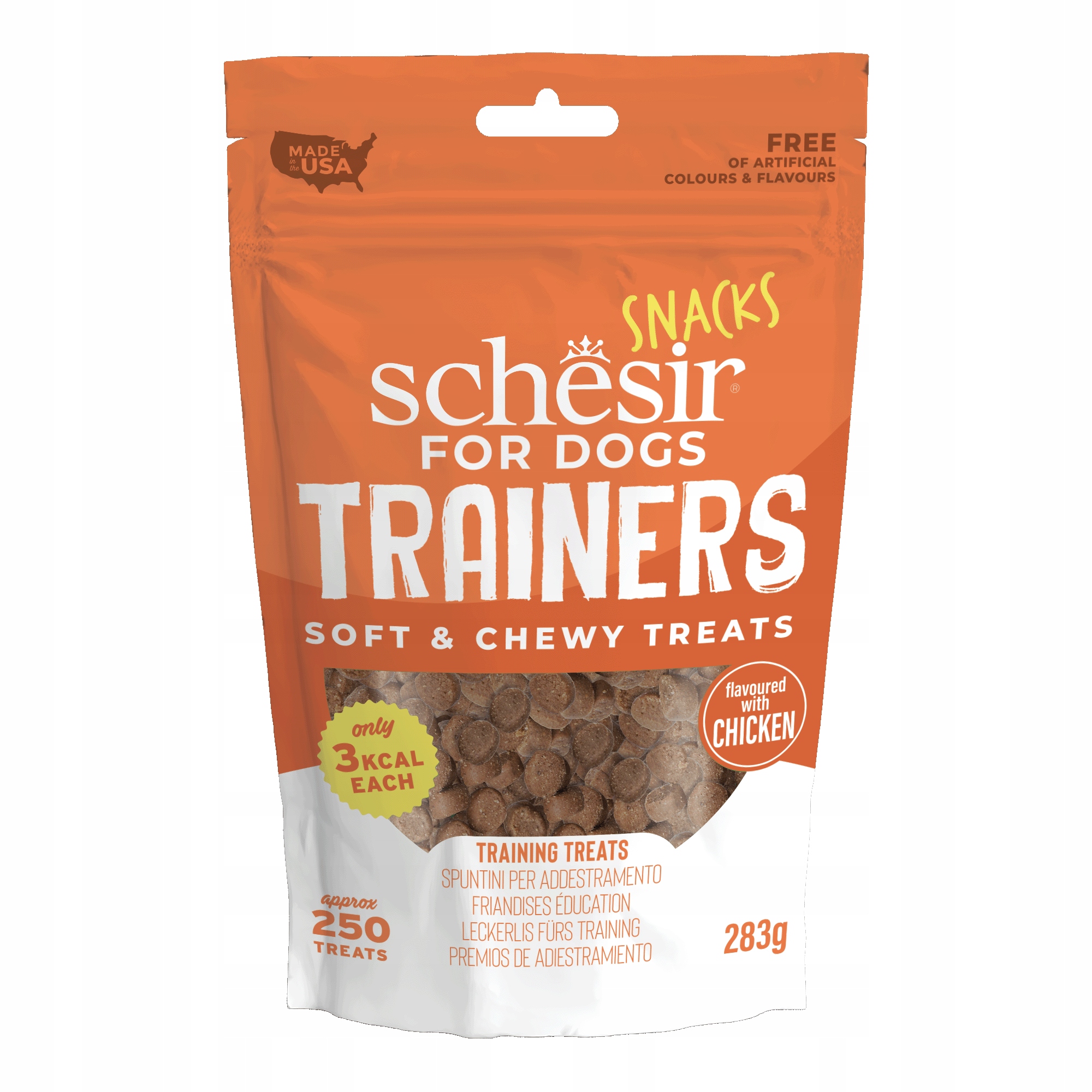 Schesir Trainers soft and chewy przysmak dla psów kurczak 283g saszetka – Idealny przysmak treningowy