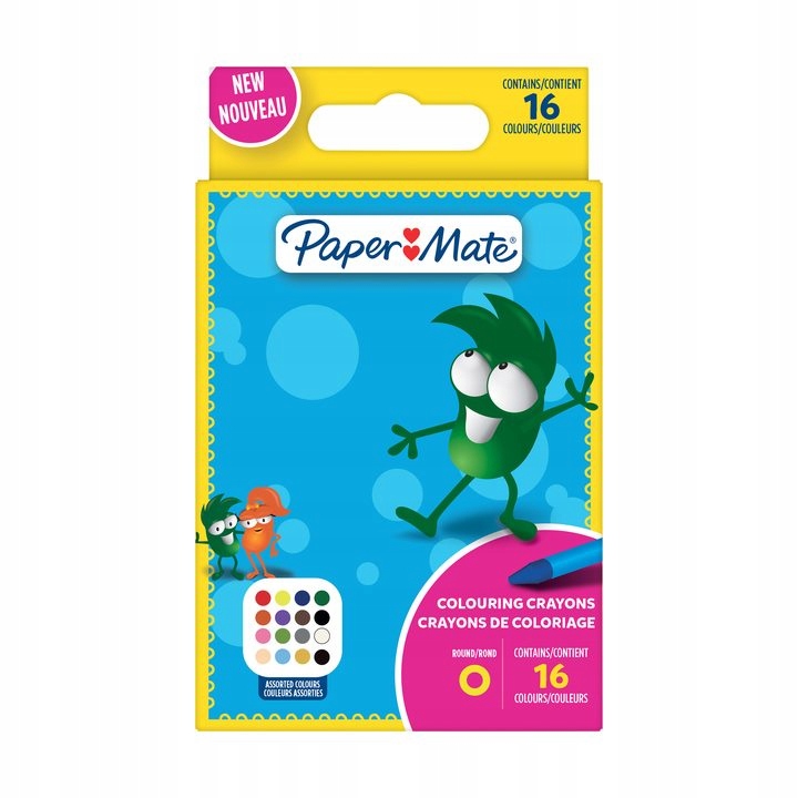 Paper Mate Wachsmaler Kids Colouring Bunt 16er M Blister – Kolorowe kredki dla dzieci