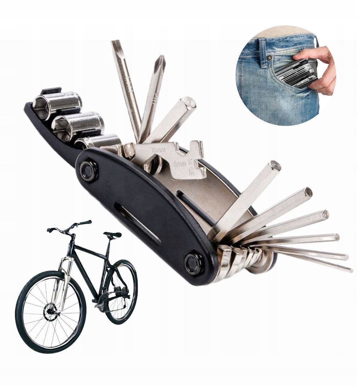 MULTITOOL ROWEROWY KLUCZE DO NAPRAWY WIELOFUNKCYJNY ZESTAW NARZĘDZI 16w1 – Niezbędne akcesorium dla każdego rowerzysty