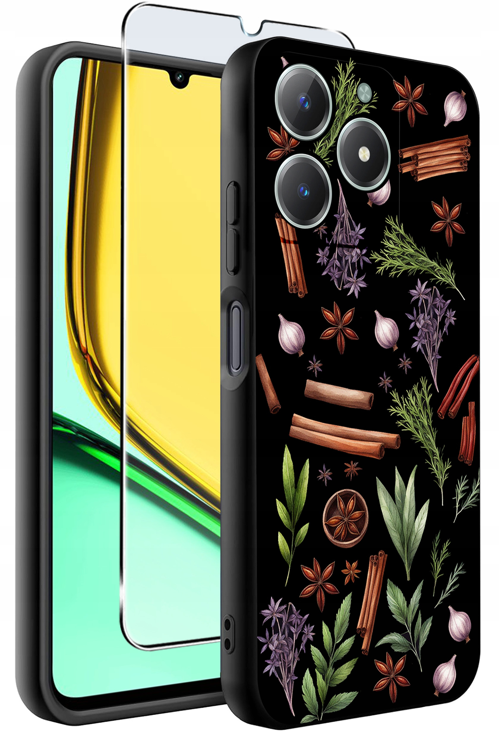 Etui do Realme C61 | C63 WZORY | SILIKONOWE MATT CASE + SZKŁO HARTOWANE 9H – Ochrona i styl w jednym