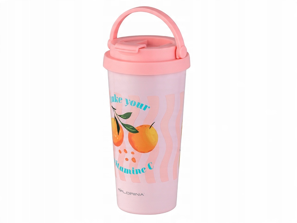 Kubek termiczny nierdzewny Florina Orange Happy 500 ml – Twój idealny towarzysz w ruchu