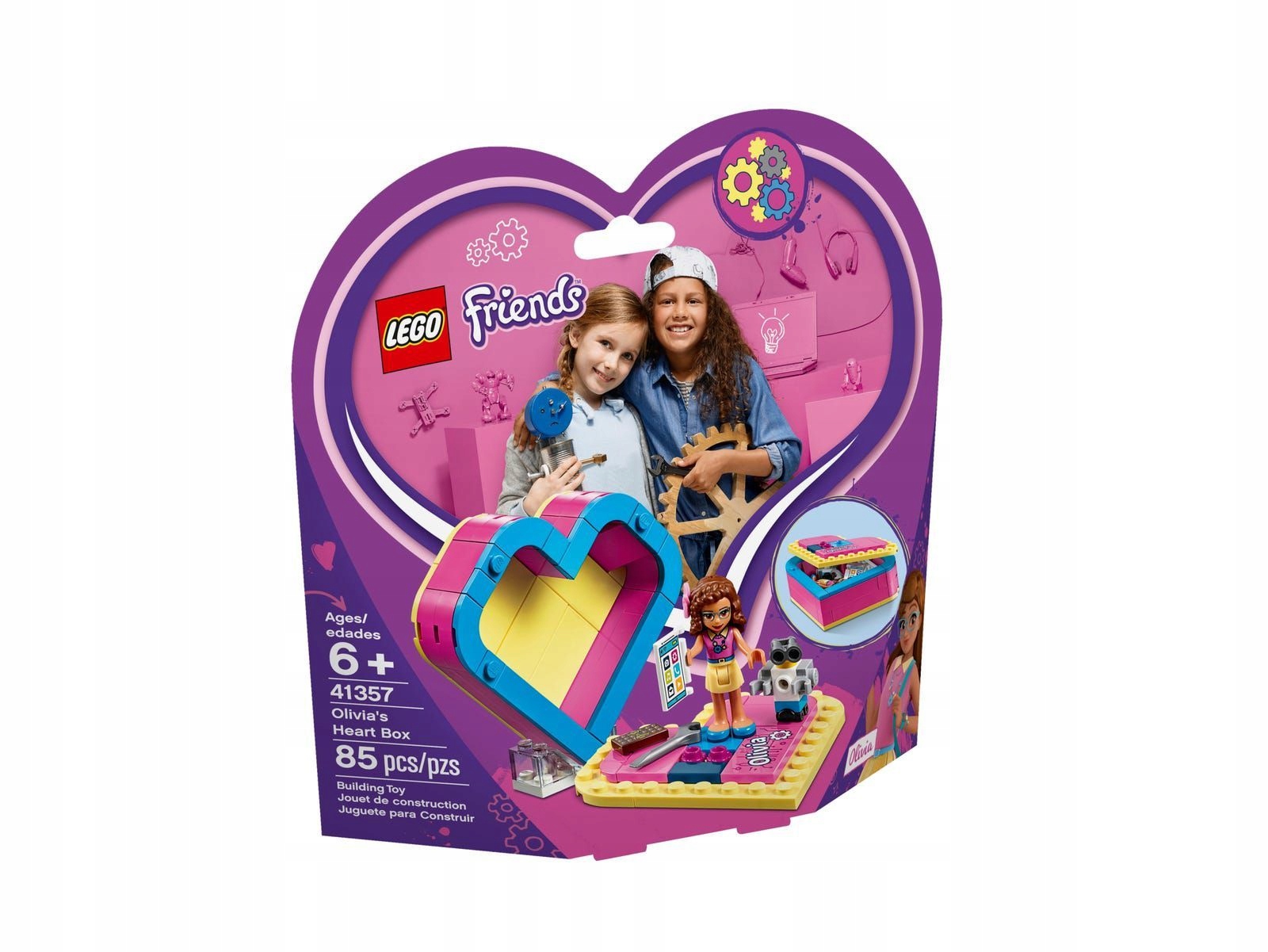 LEGO FRIENDS Pudełko w kształcie serca Olivii 41357 – Idealny zestaw dla małych odkrywców