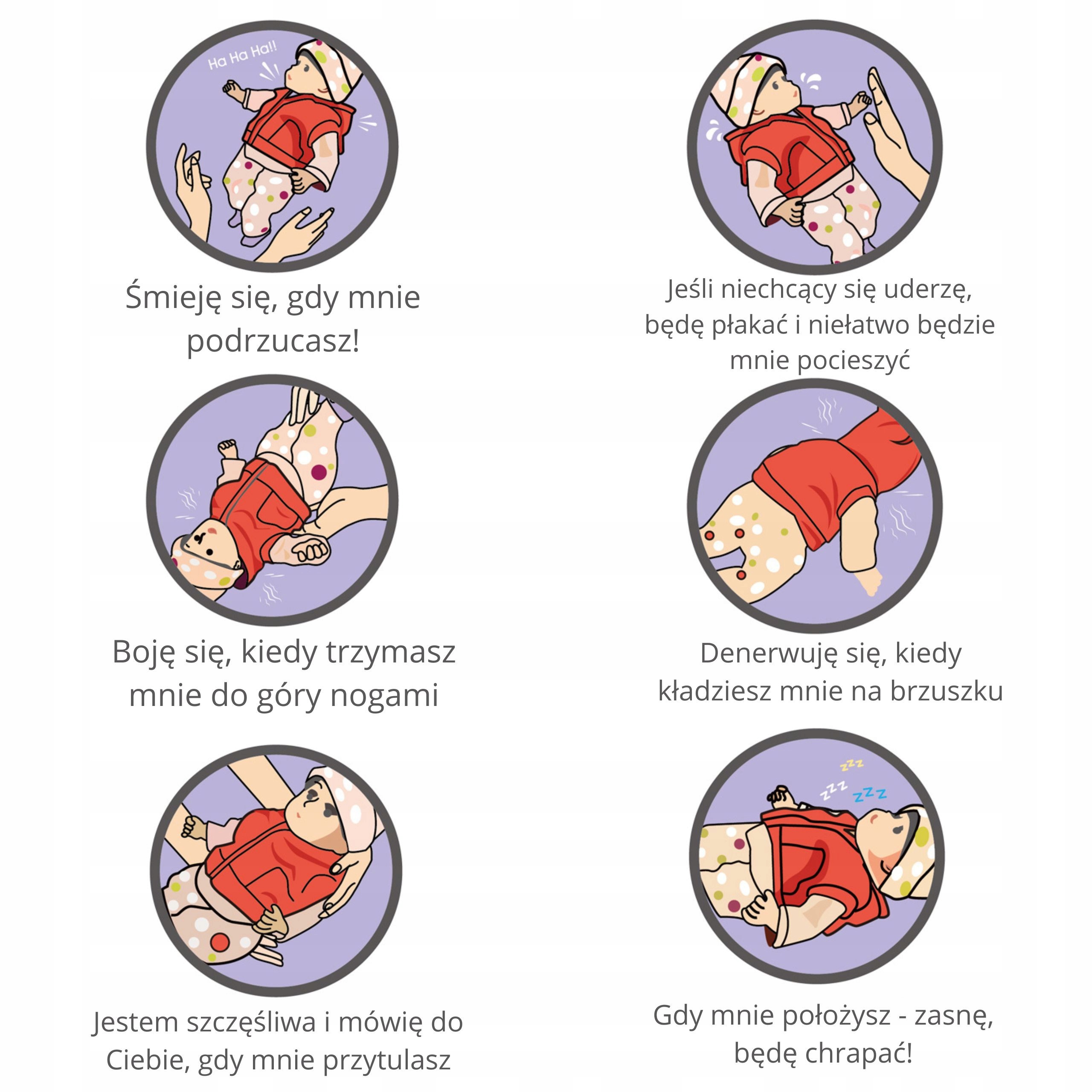 Funkcje interaktywne – śmiech, płacz i dźwięki szczęścia