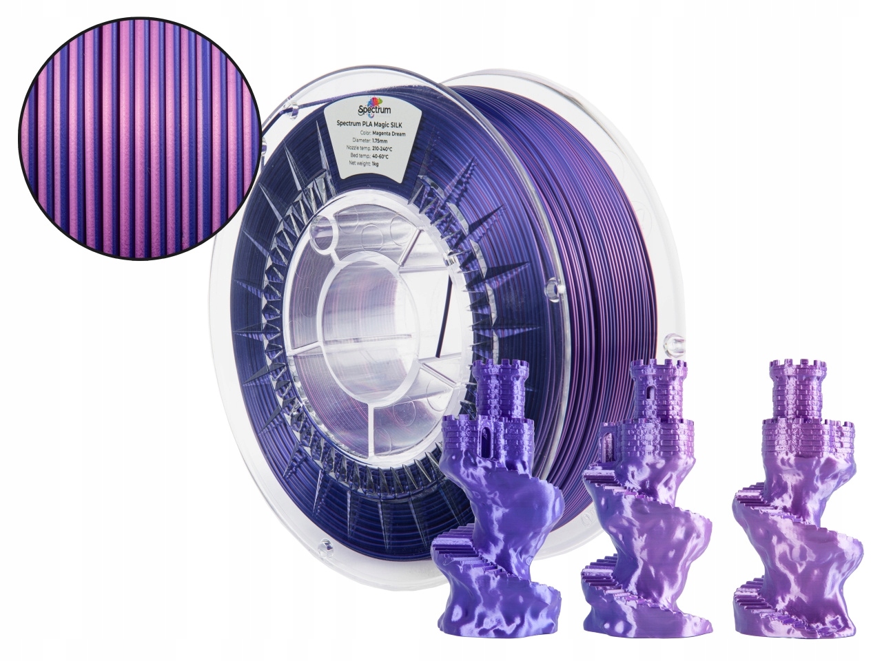 Filament Spectrum PLA Magic Silk MAGENTA DREAM – Twój klucz do kreatywnego druku 3D