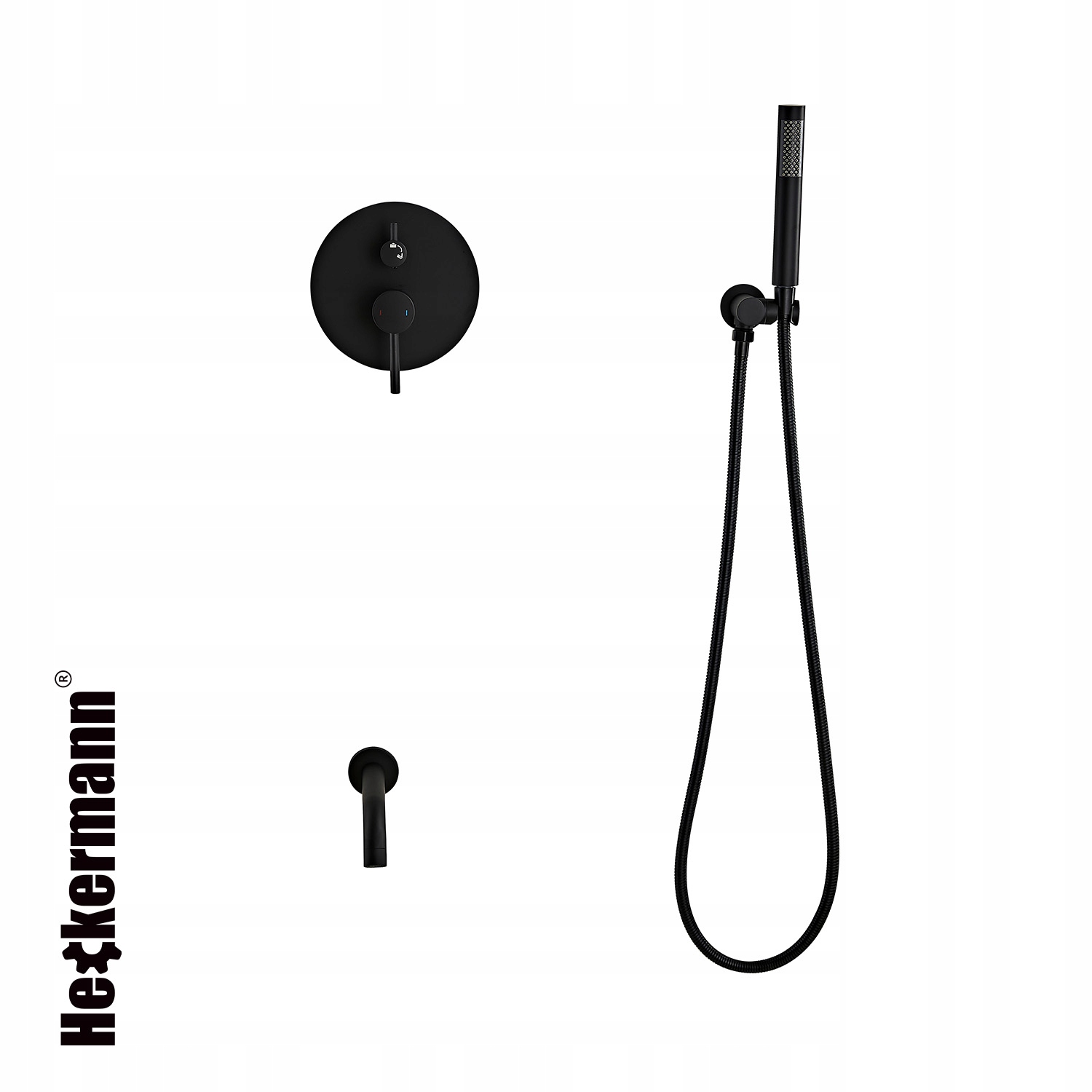 Elegancka czarna wylewka wannowa z perlatorem