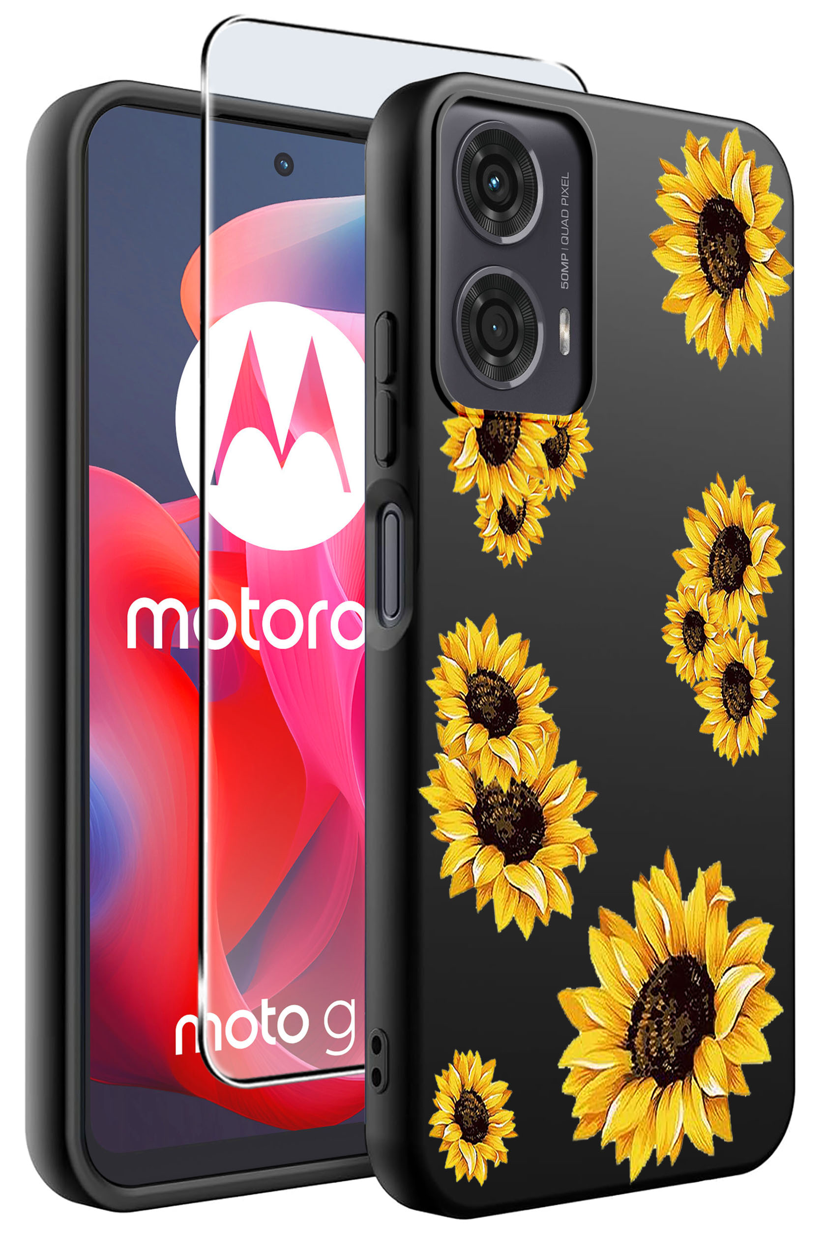 Etui do Motorola Moto G24 | G24 POWER | G04 | E14 WZORY | SILIKONOWE MATT SZKŁO HARTOWANE 9H – Ochrona i styl w jednym