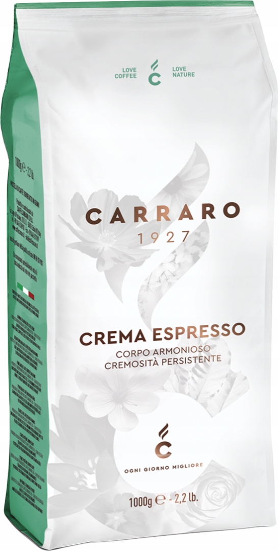 Kawa ziarnista Carraro Crema Espresso 1kg – Doskonały wybór dla miłośników kawy