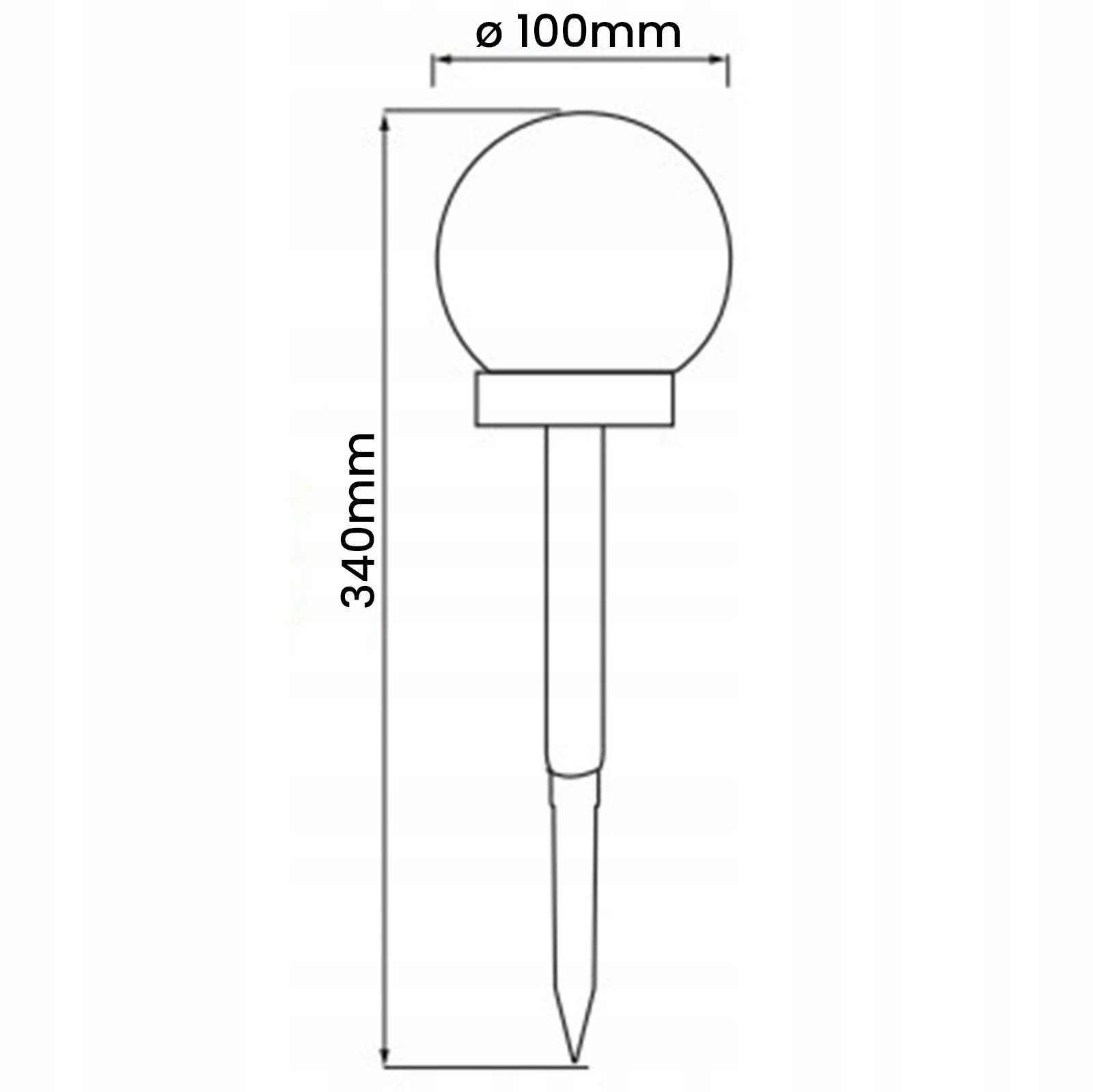 Wymiary lampy: średnica 10 cm i wysokość 34 cm