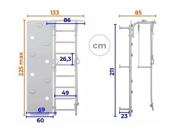 Wymiary drabinki i ścianki – Przestrzeń do ćwiczeń w Twoim domu
