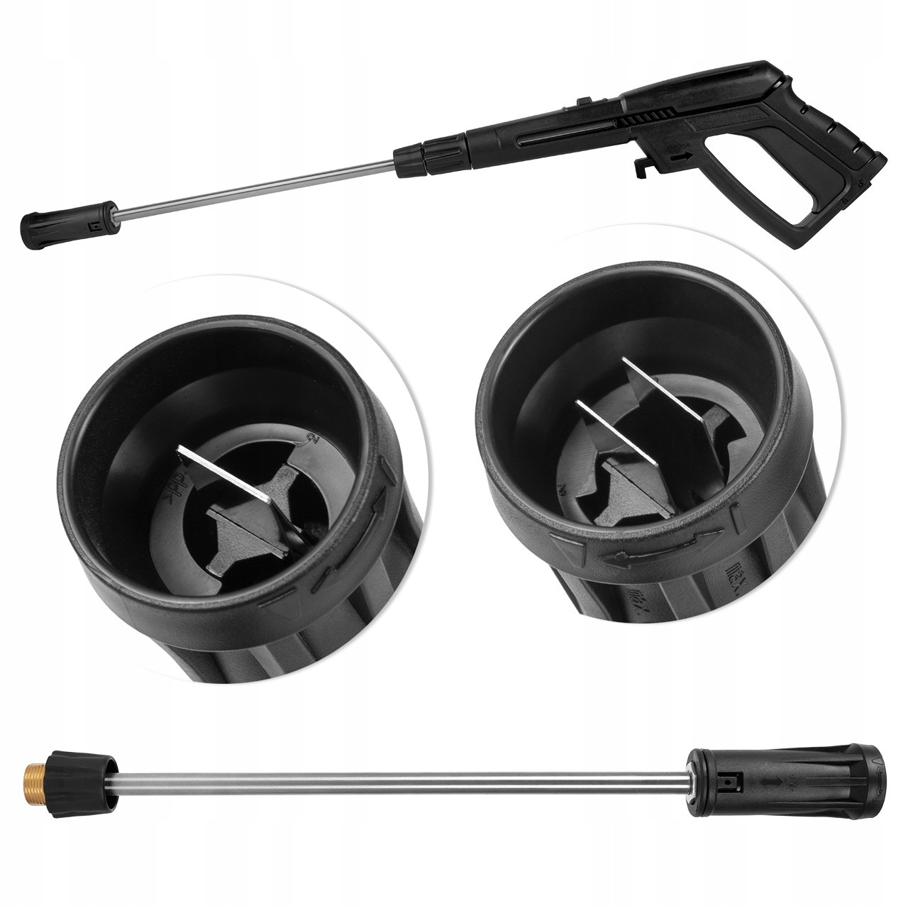 PISTOLET LANCA REGULOWANA + TURBO ZESTAW DO MYJKI CIŚNIENIOWEJ MALTEC Seria Myjka Ciśnieniowa M7.2500-IND