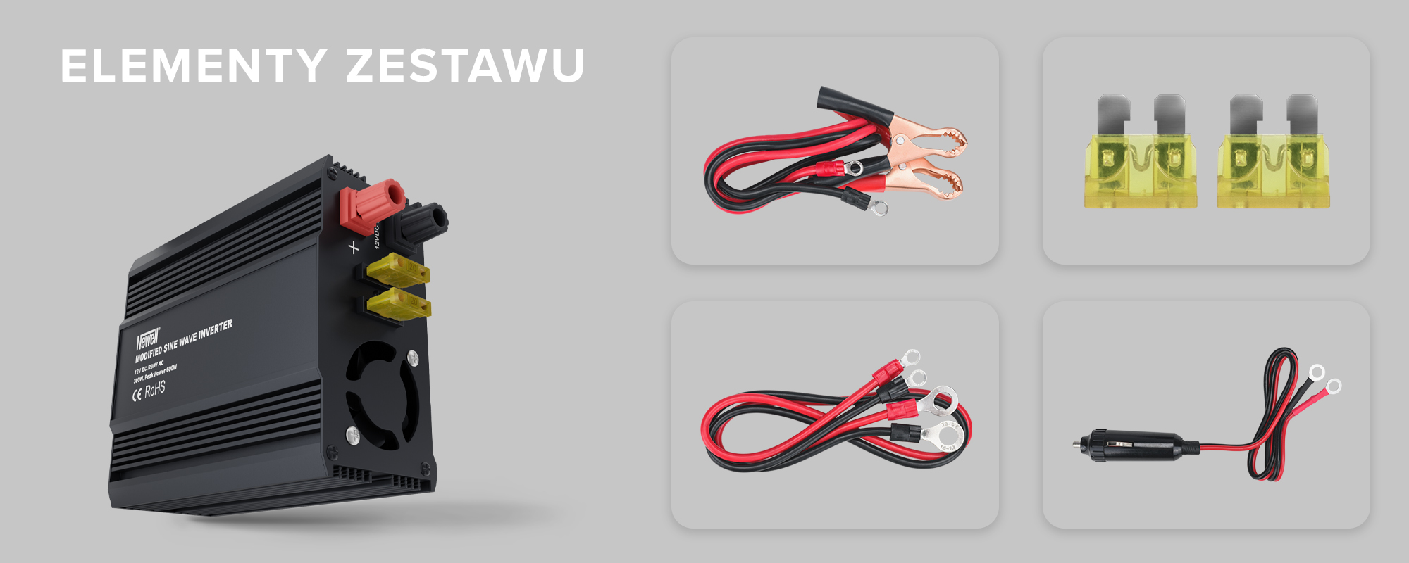 Przetwornica napięcia Newell z modyfikowaną sinusoidą - 12 V _ 230 V