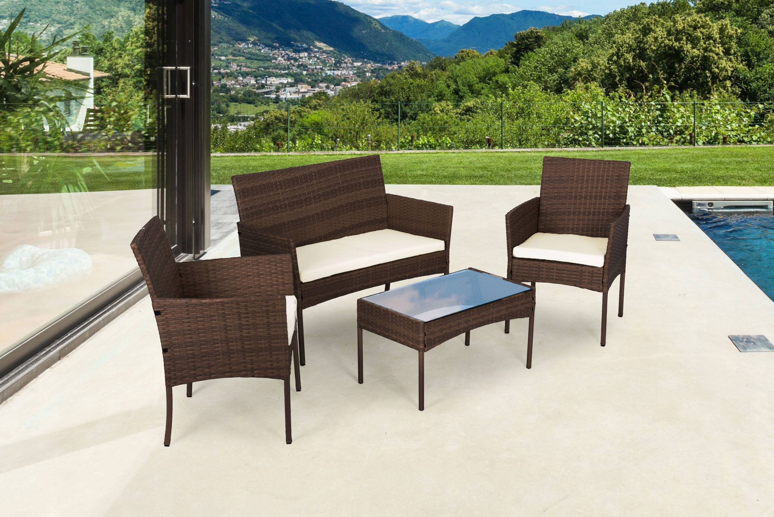 Wytrzymała konstrukcja z metalu i technorattanu