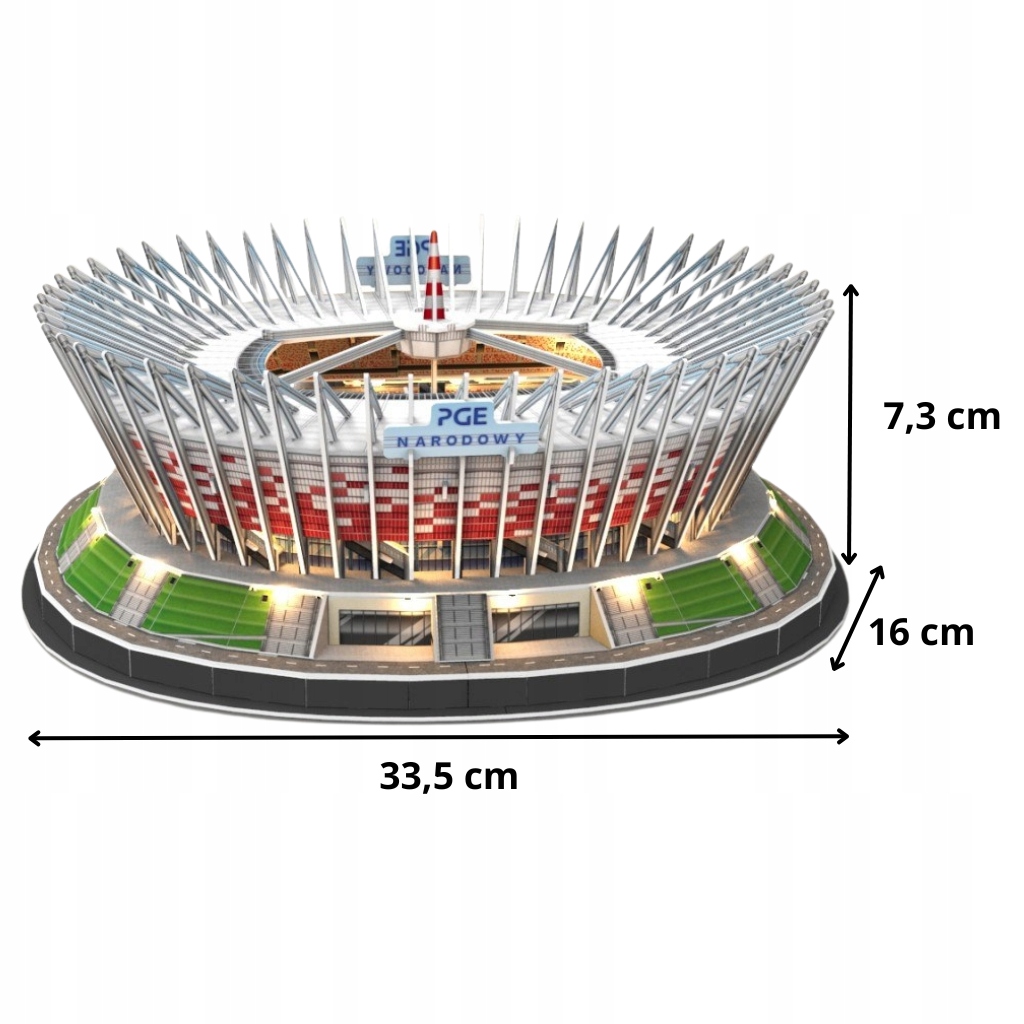 Wymiary gotowej konstrukcji – 33,5 x 7,3 x 16 cm