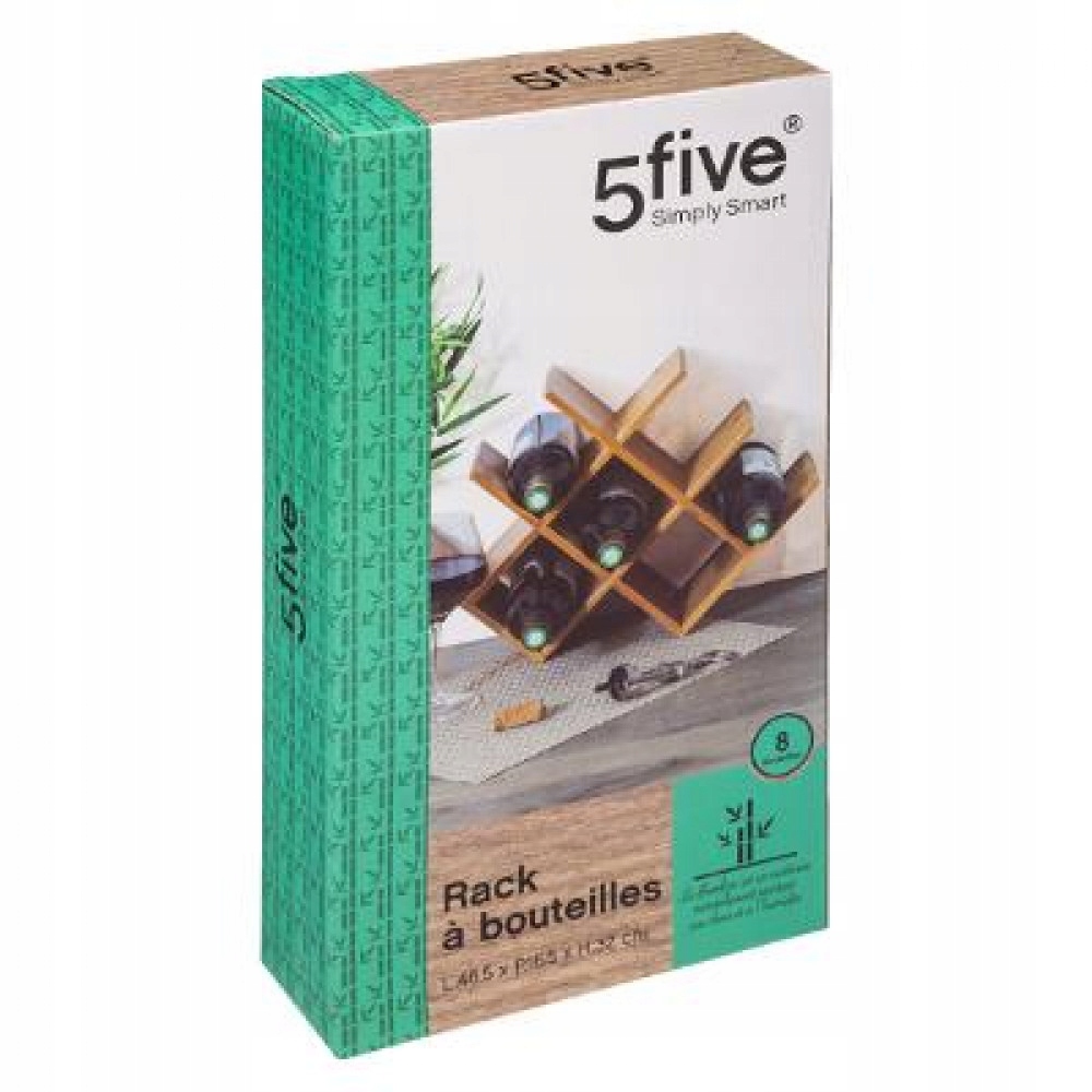 Stojak na wino bambusowy 5five Simple Smart – Elegancja i styl w Twoim wnętrzu