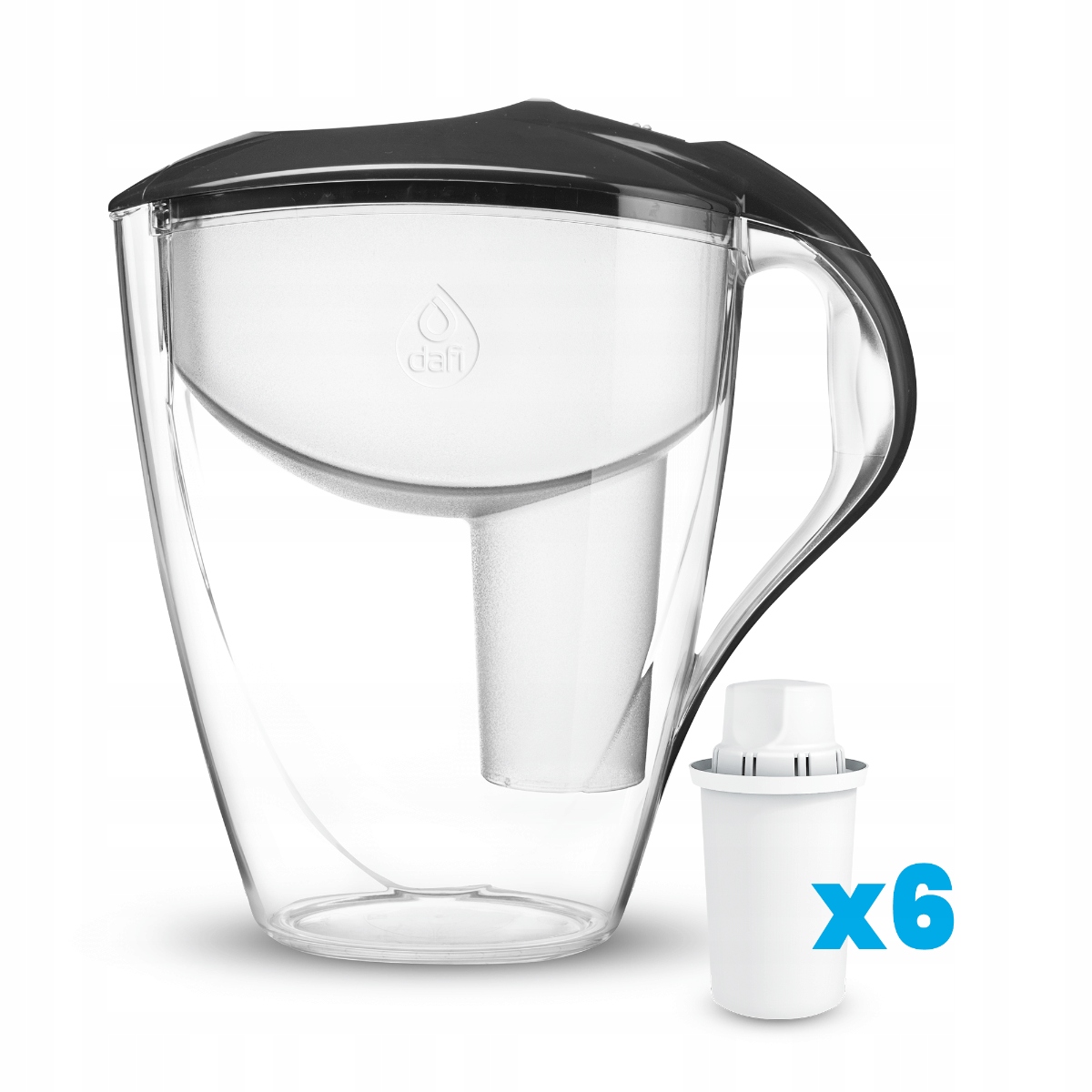 Dzbanek Dafi ASTRA grafitowy 3l + 6 wkładów Classic – Idealne rozwiązanie dla Twojej kuchni