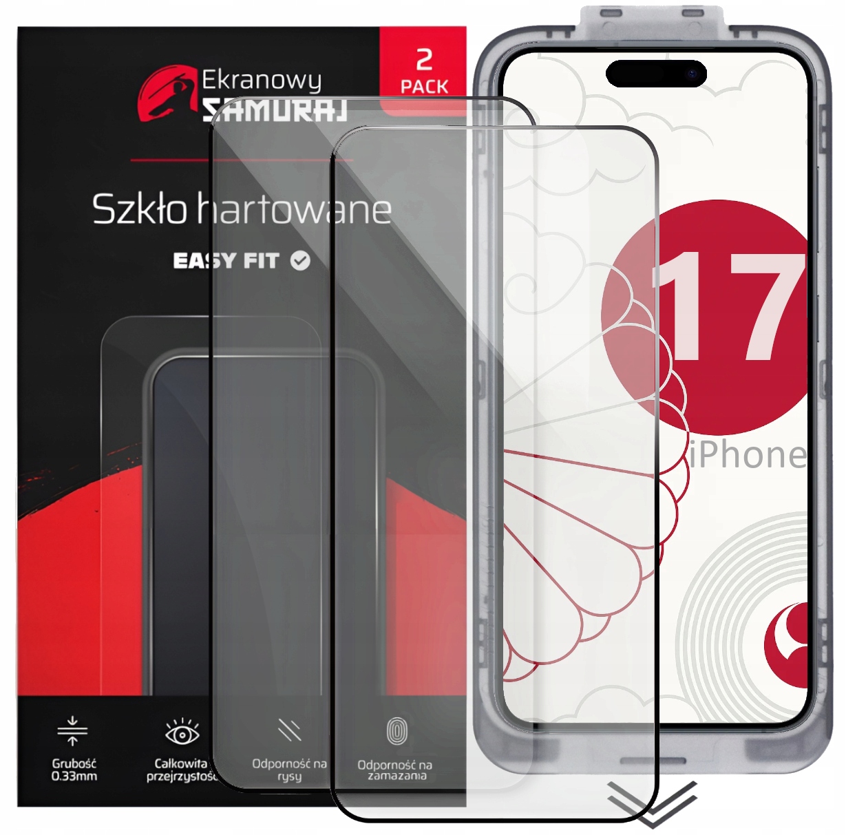 Szkło Hartowane do Apple iPhone 17 z ramką Easy Fit | 2-Pack – Ochrona Twojego smartfona