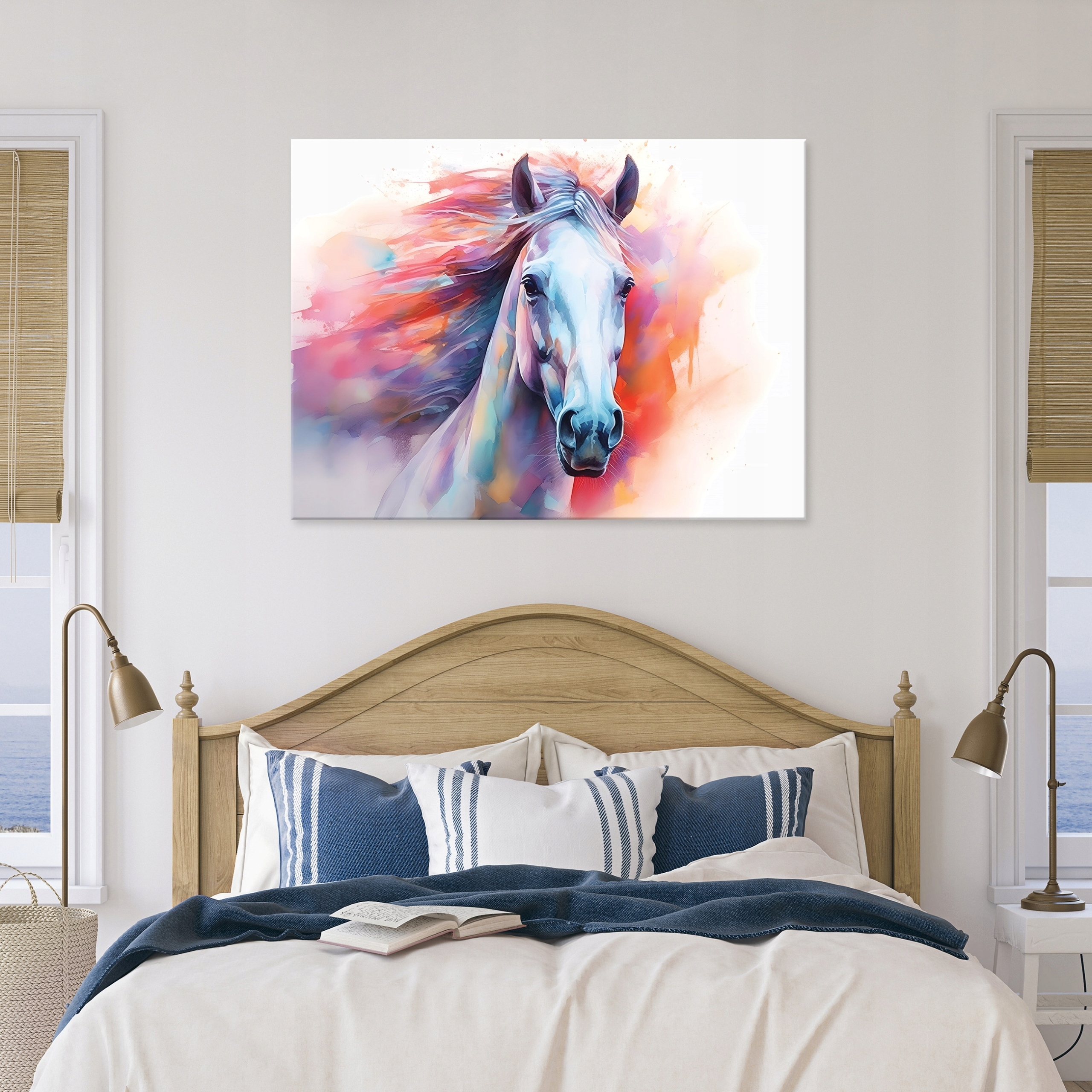 Motyw zwierzęcy – Urokliwy koń w akwarelowym stylu