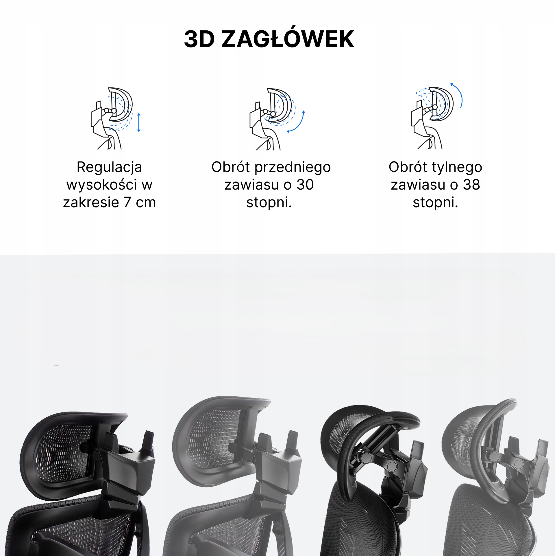 Wysokiej jakości zagłówek z regulacją