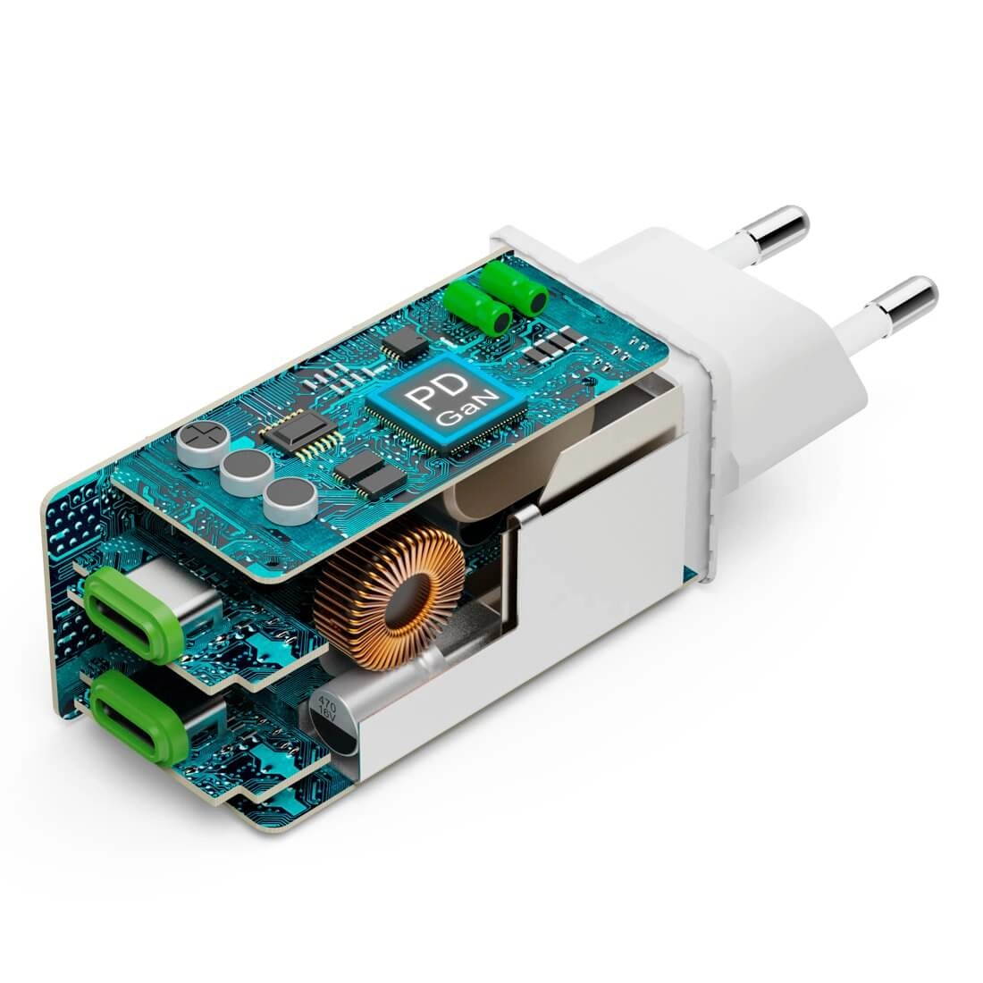 Kompaktowa ładowarka Hama 65W GaN z dwoma portami USB-C