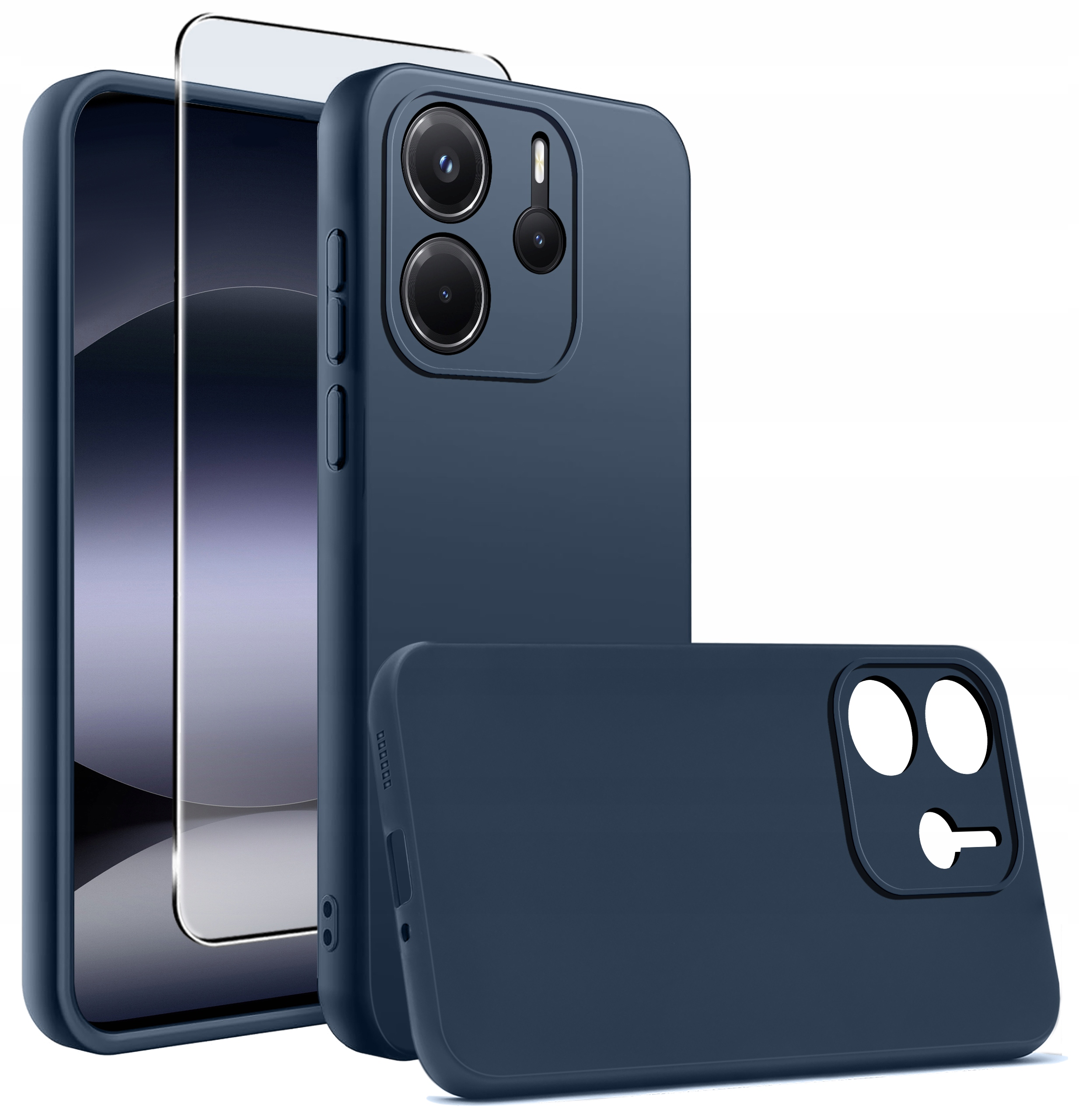 Etui do Xiaomi Redmi Note 14 5G CASE Gumowe Matowe Silikon Slim + SZKŁO 9H – Ochrona na najwyższym poziomie