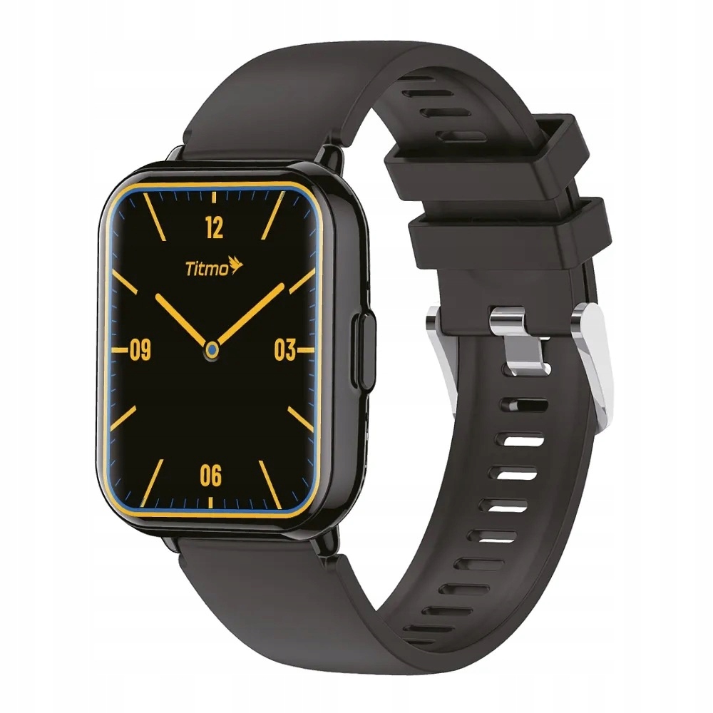 Smartwatch Zegarek Wodoodporny Męski Damski Czarny TITMO E-100 – Nowoczesne centrum zarządzania zdrowiem i komunikacją