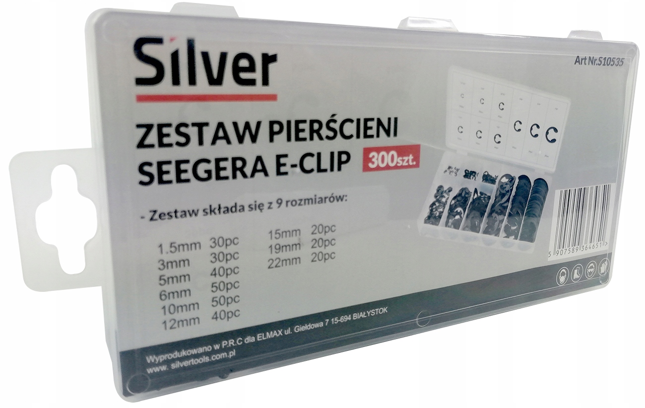 Zestaw pierścieni Segera E-clip 300 szt. – Niezbędny w każdym warsztacie