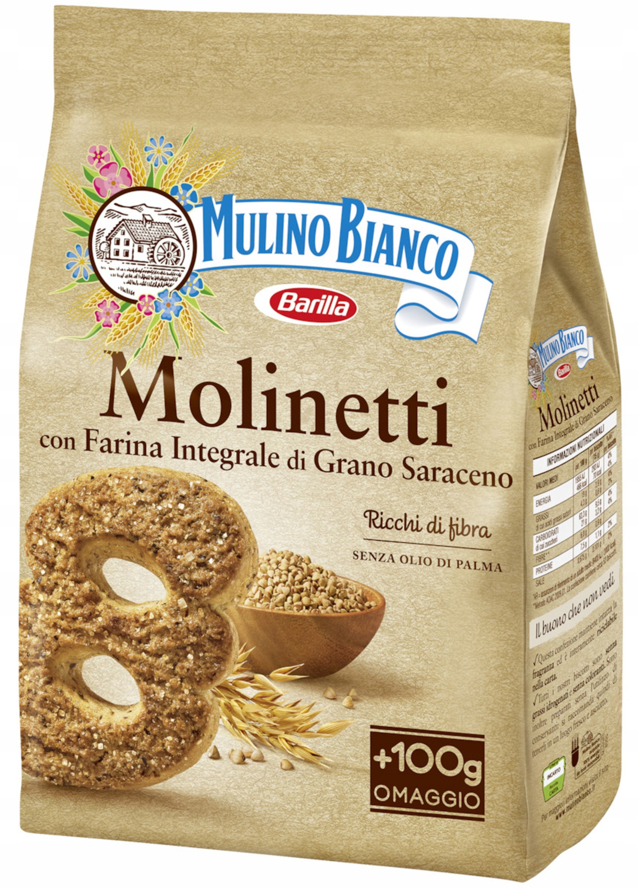 Ciastka Molinetti pełnoziarniste 800g - Mulino Bianco – Smak tradycji w każdym kęsie