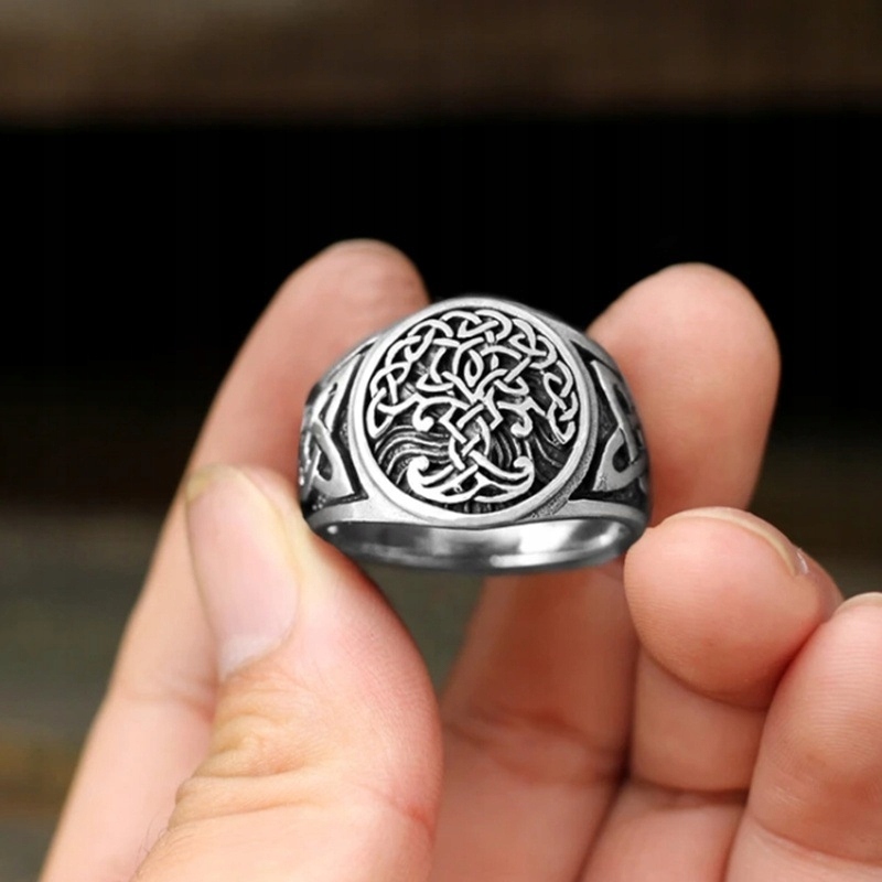 PIERŚCIEŃ Wikingów DRZEWO ŻYCIA Yggdrasil Odyn 143 – Symbol nordyckiej mitologii