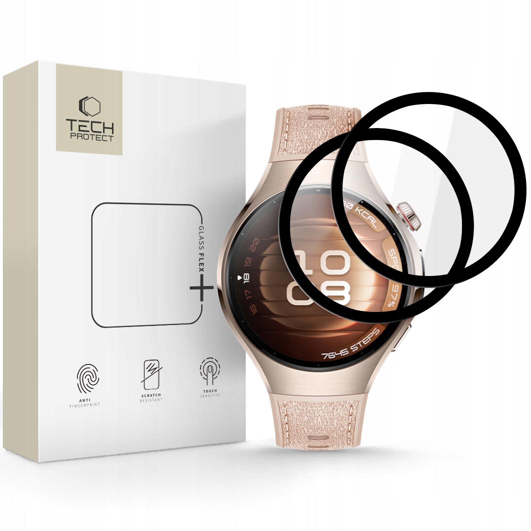 Szkło hybrydowe Tech-Protect Glass Flex+ 2-Pack Huawei Watch 5 (42 mm) – Maksymalna ochrona ekranu