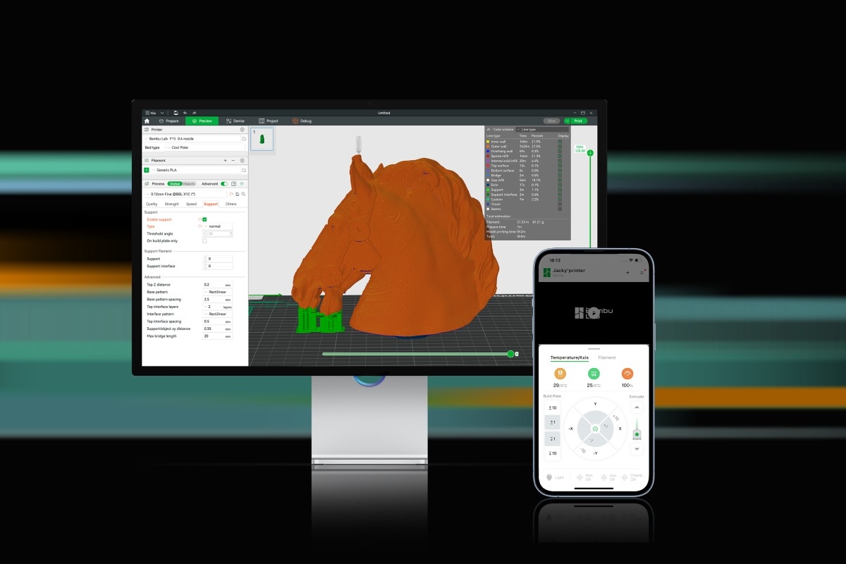 Monitorowanie w czasie rzeczywistym z aplikacją Bambu Handy
