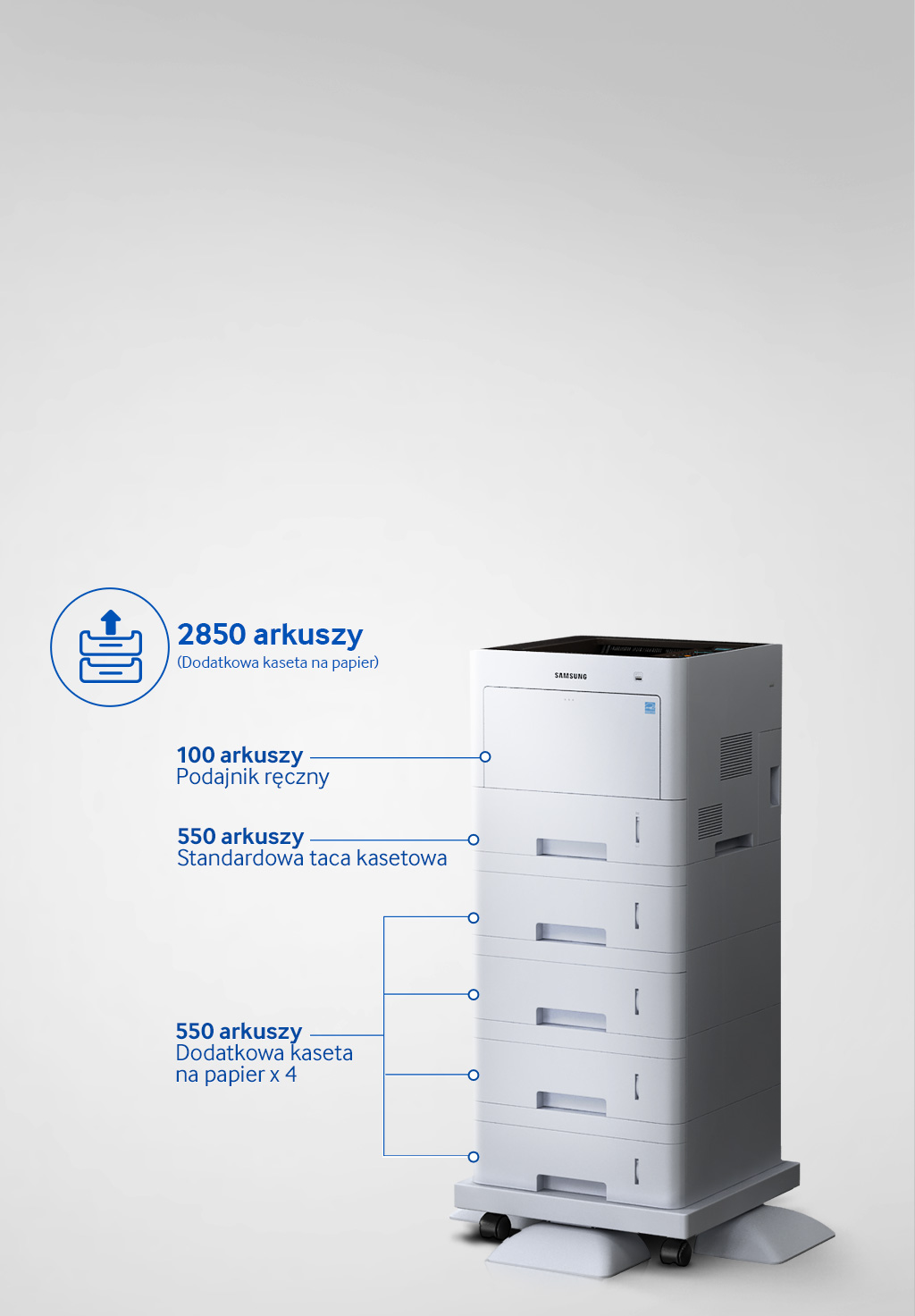 Pojemne szuflady na papier