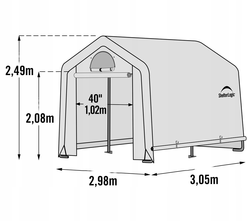 Poliszklarnia 9 m biała 300x300 cm (SL70680) – Idealne rozwiązanie dla Twojego ogrodu