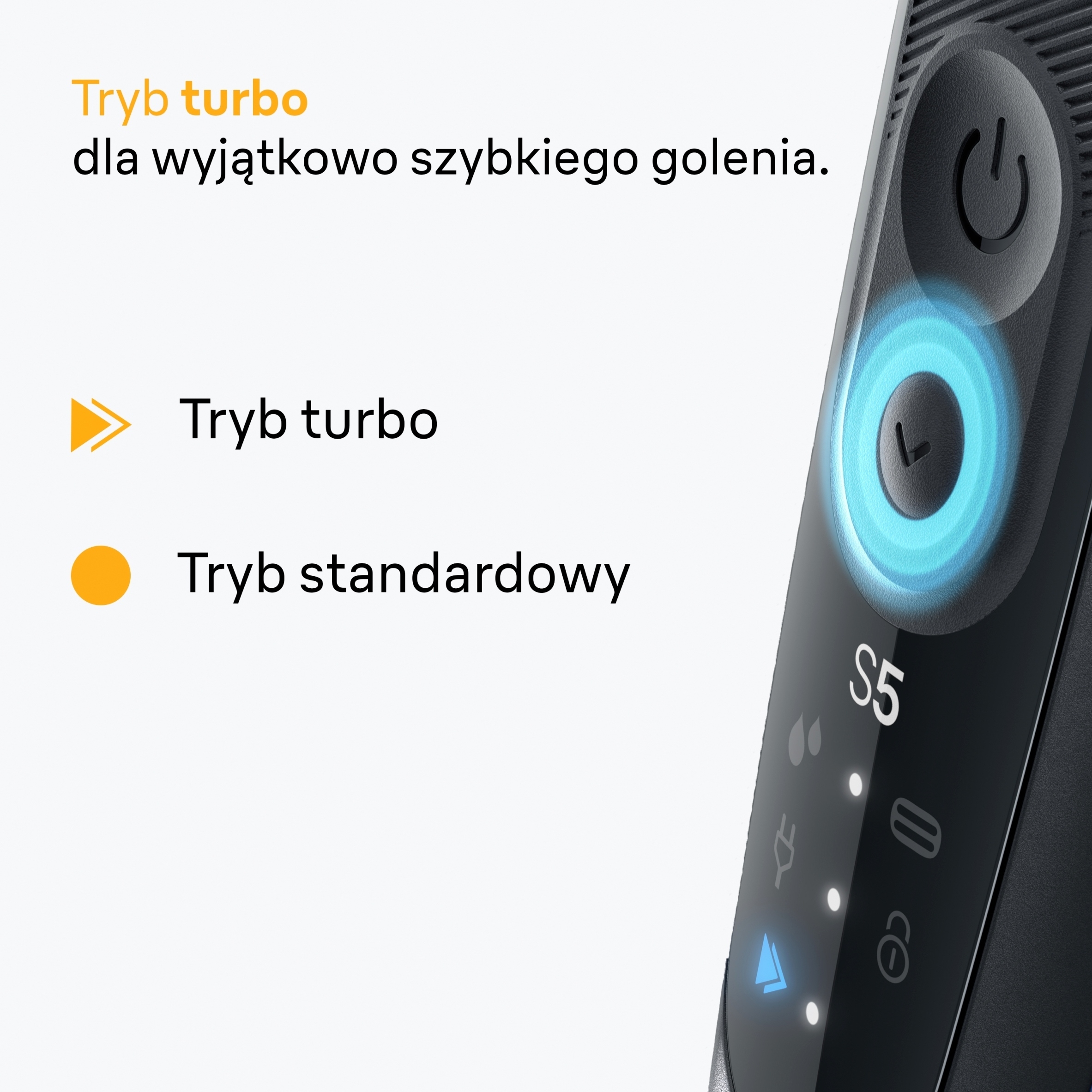 Innowacyjne tryby golenia: Turbo i Standardowy