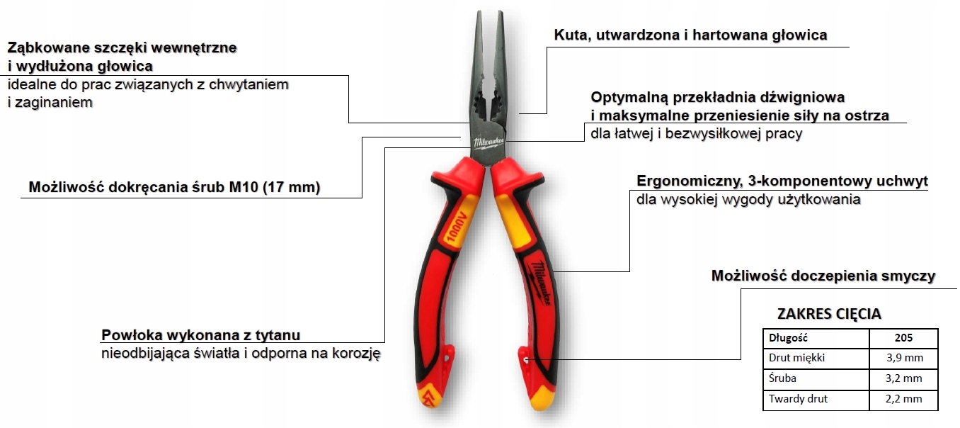 Wydłużona głowica i ząbkowane szczęki wewnętrzne