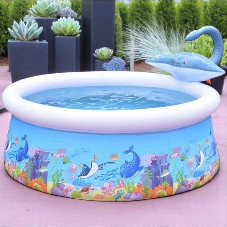 Dmuchany basen ze zraszaczem SunClub 62x175cm 1143L – Idealne miejsce do zabawy w ogrodzie