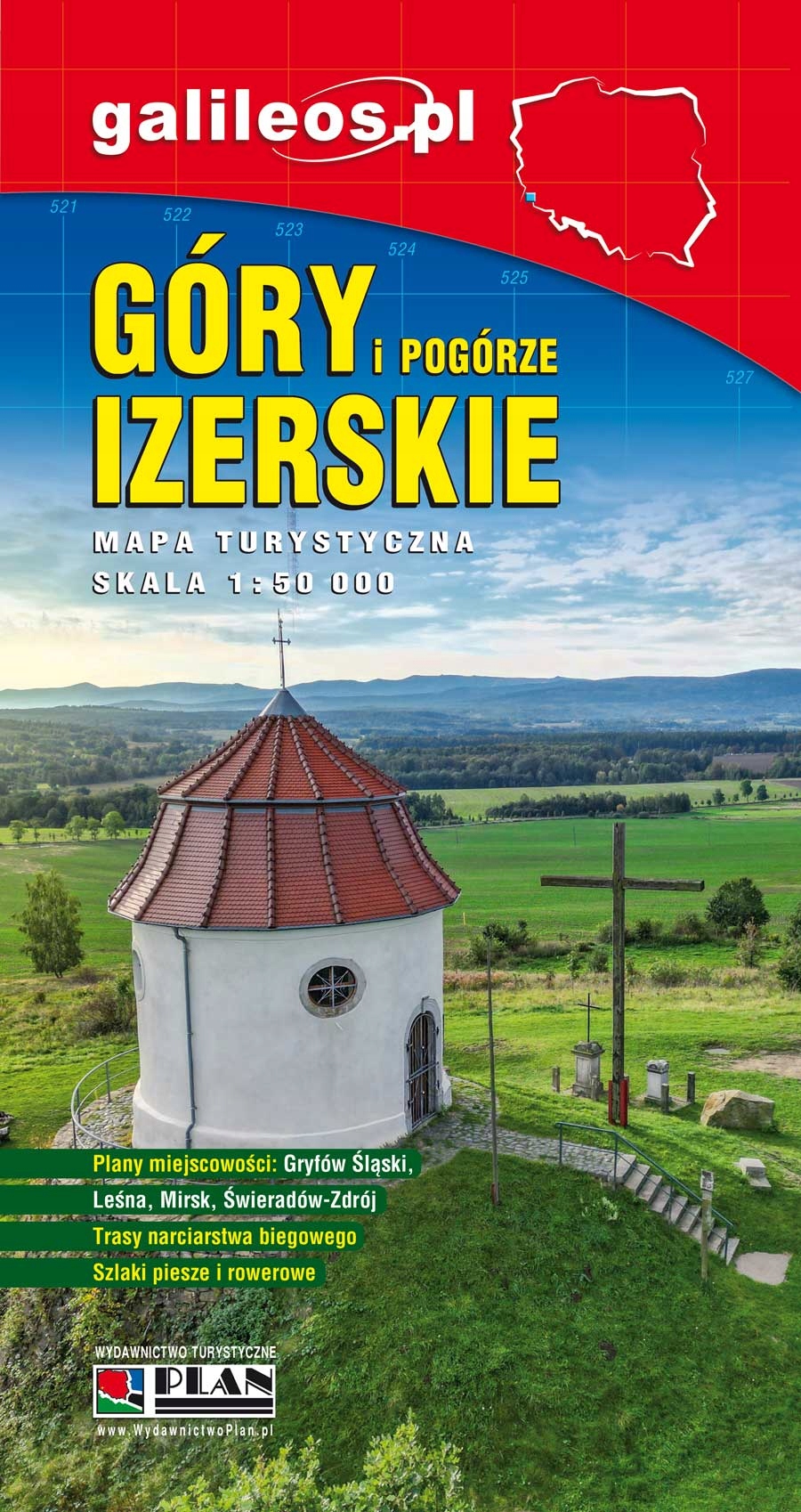 Góry i Pogórze Izerskie - mapa turystyczna Galileos