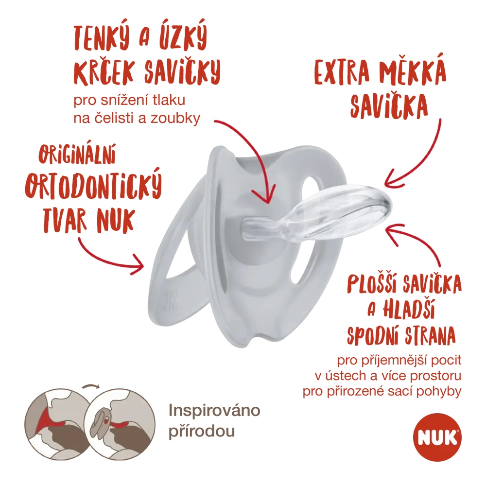 Miękki silikon i ortodontyczny kształt – Komfort dla delikatnych dziąseł