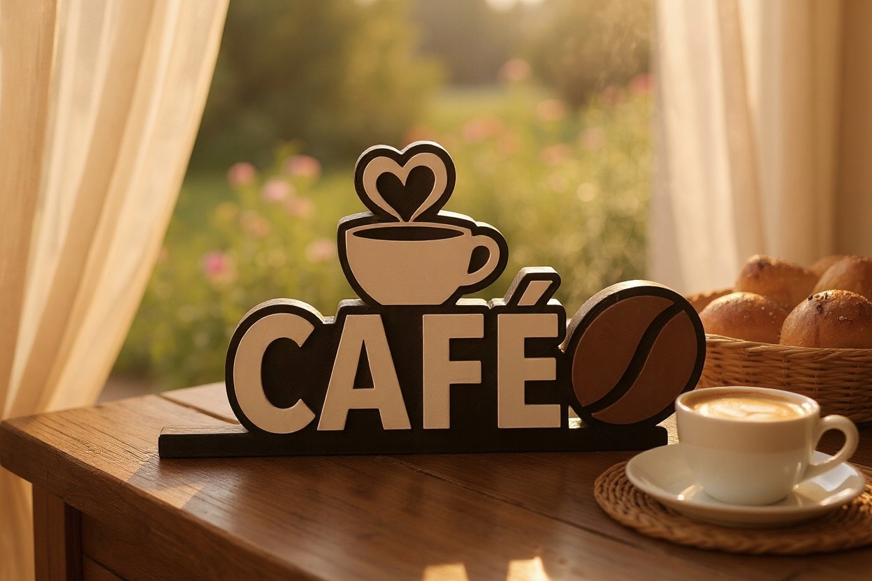 Dekoracyjna Tabliczka Kawa Coffee Lover 24cm Stojąca – Idealna ozdoba dla miłośników kawy