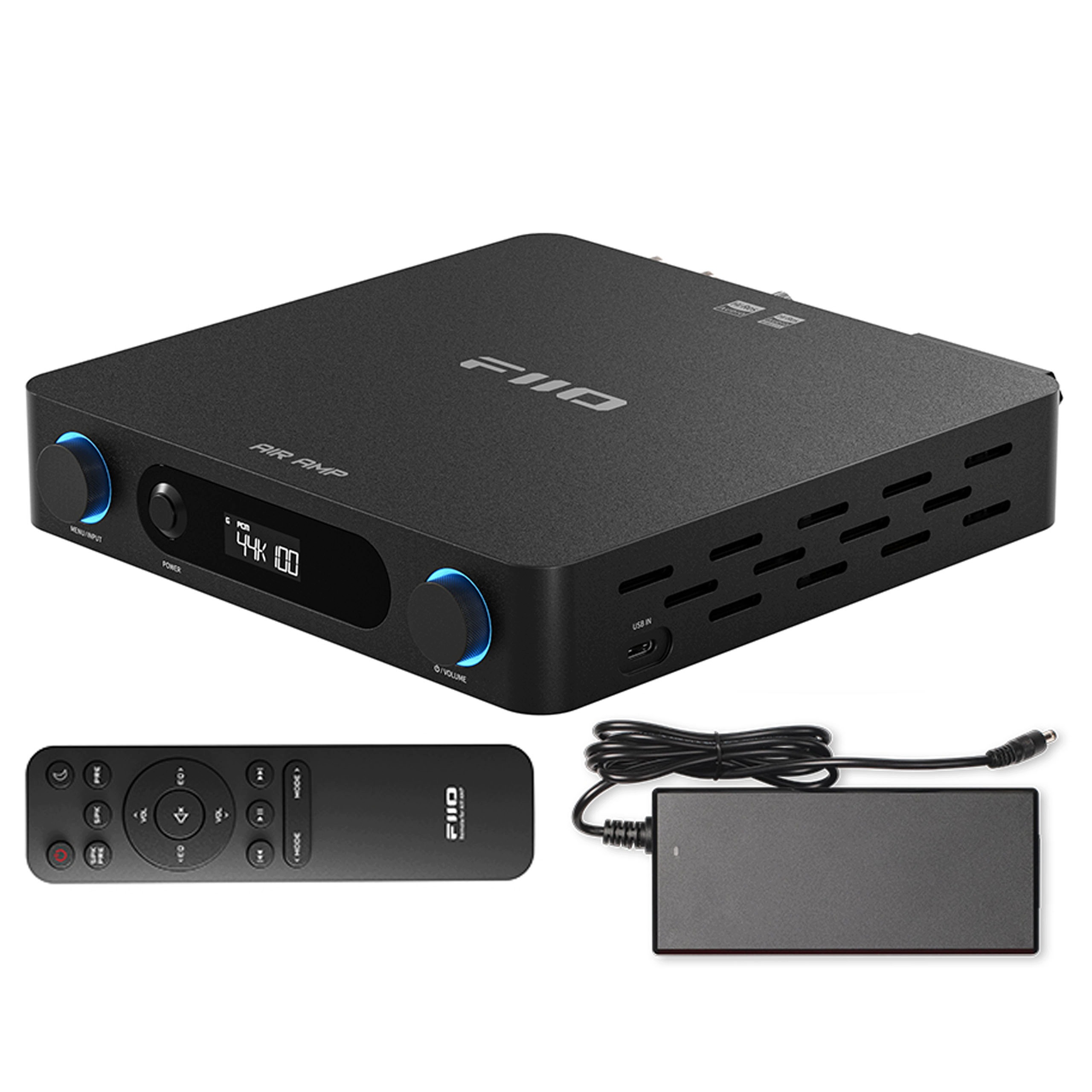 FiiO AIR AMP – Wzmacniacz stereo z odtwarzaczem sieciowym w eleganckim czarnym kolorze