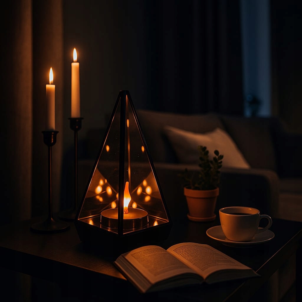 Lampion lustrzany LINDO HOME Piramida 3D LED – Elegancja i nowoczesność w Twoim wnętrzu