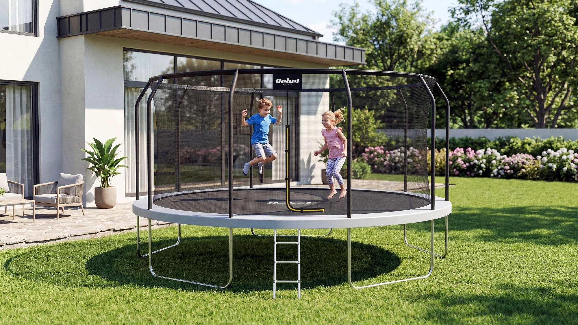 Trampolina REBEL Active PRO 15ft/465 cm – Idealna zabawa dla całej rodziny