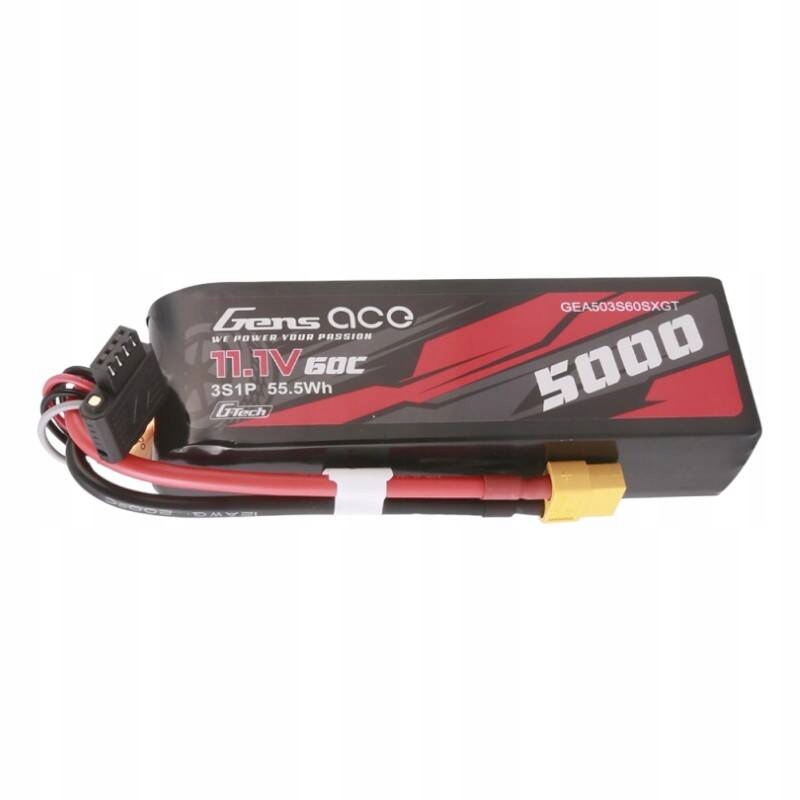 Akumulator Gens ace G-Tech 5000mAh 11.1V 60C 3S1P Short-Size Lipo – Wydajne zasilanie dla modeli RC
