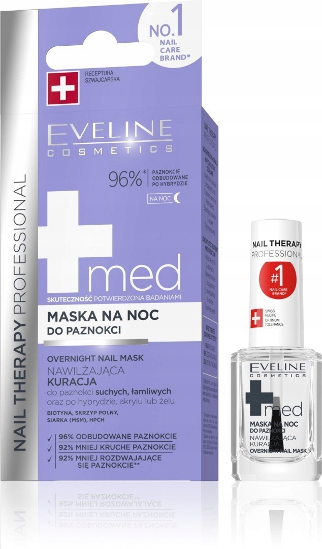 Nail Therapy Professional Med+ Maska na noc do paznokci 12ml – Skoncentrowana kuracja dla zdrowych paznokci