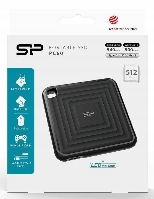 Dysk zewnętrzny SSD Silicon Power PC60 512GB – Wydajność i mobilność w jednym
